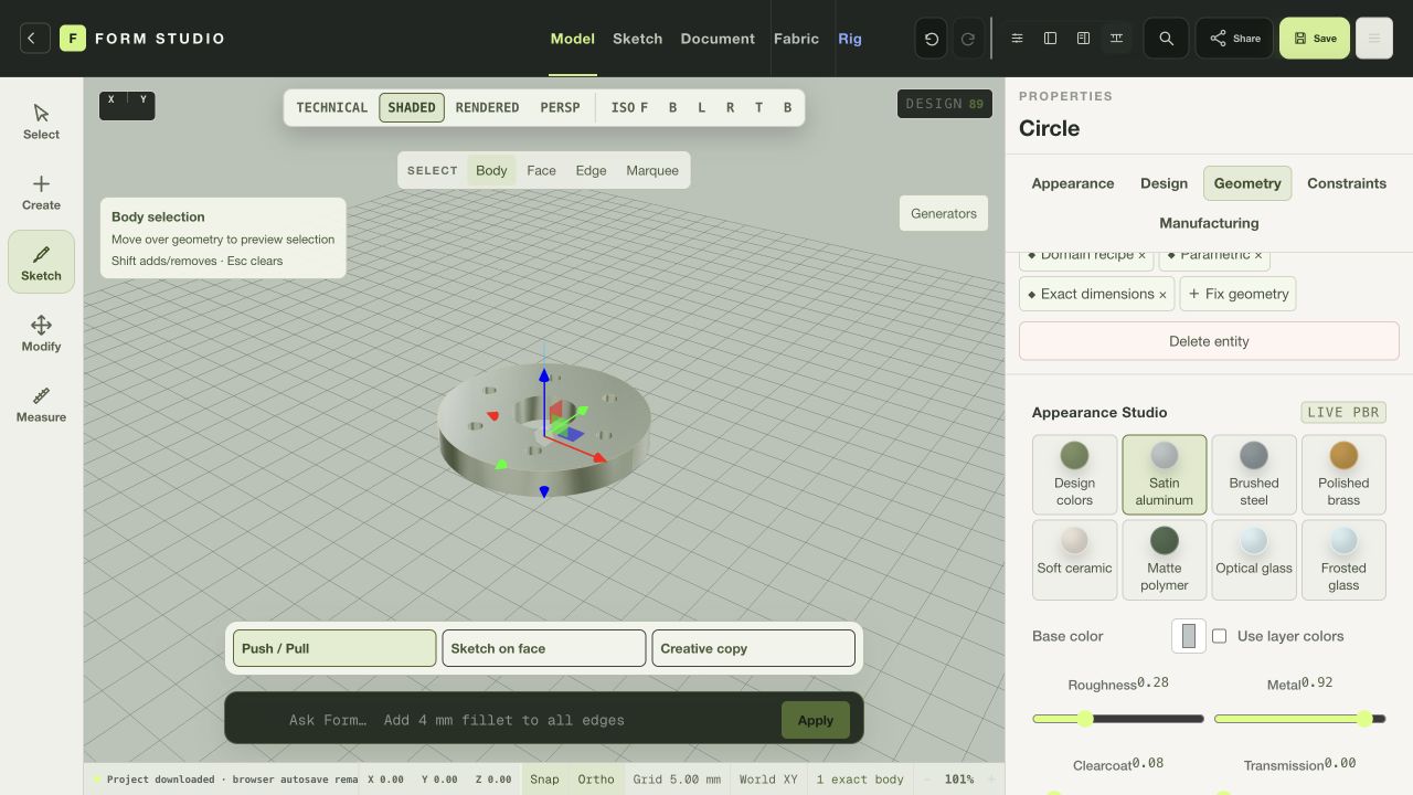 Form Studio: Keep the project. Save an editable project and explore the available export formats.